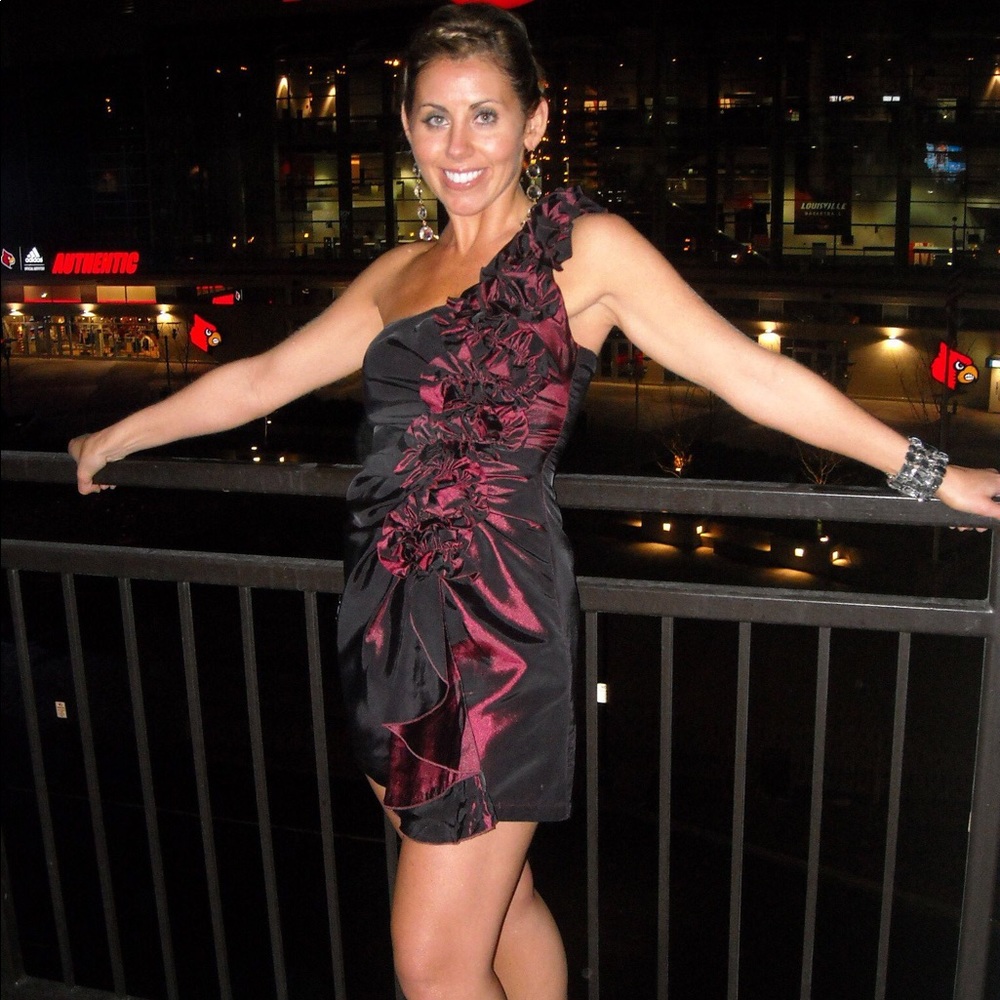 Worn twice, garnet party dress